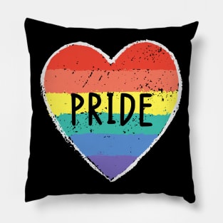 Rainbow Pride Hearts Pillow