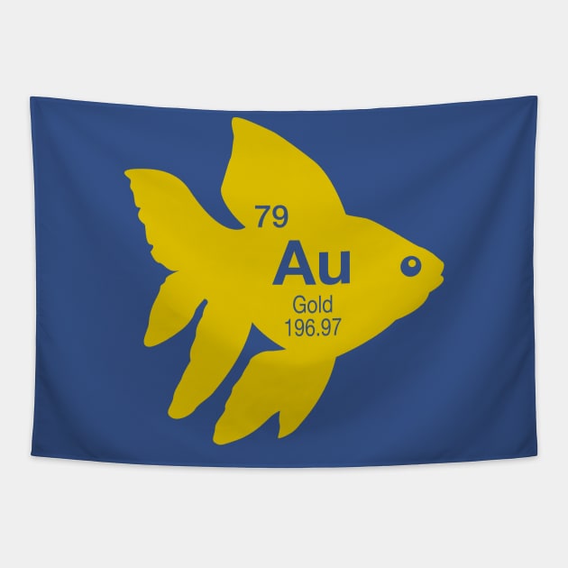 Periodic Element Au Gold Fish Tapestry by DetourShirts