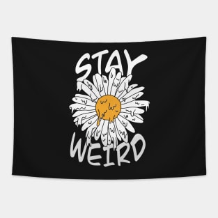 Stay Weird Grime Art Daisy Tapestry