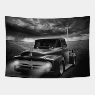 1956 Ford F-100 - black white Tapestry