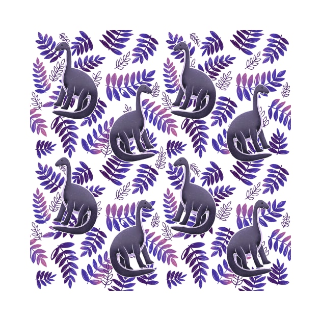 Modern Dinosaur Pattern - Neon Purple by monitdesign