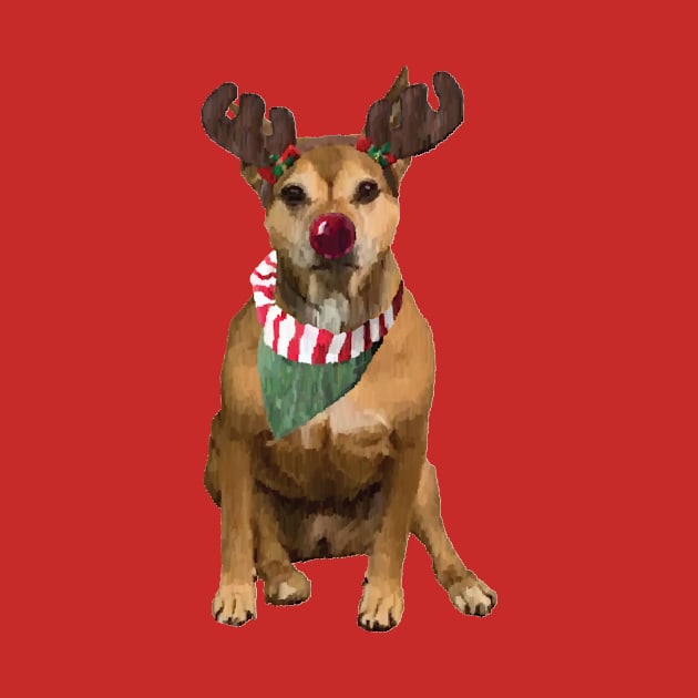 Dog with Reindeer Antlers by calliew1217