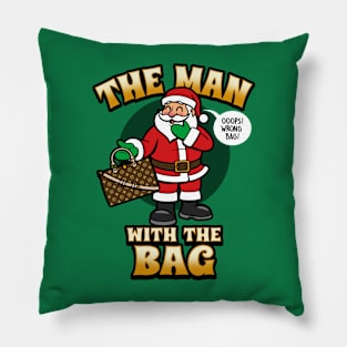 Cute Funny Santa Claus Man With The Bag Christmas Meme Pillow