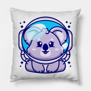 Cute baby koala wearing an astronaut helmet, cartoon character Pillow