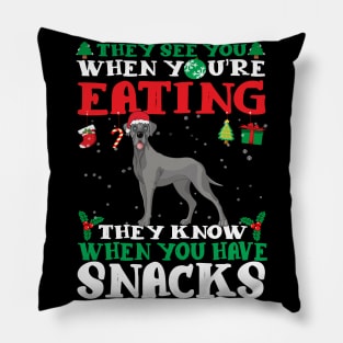 Christmas Dog Eating Snacks Pillow