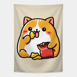 Potato chips cat Tapestry