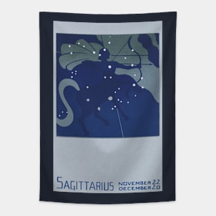 Sagittarius the Archer and Centaur, Vintage Signs of the Zodiac Tapestry