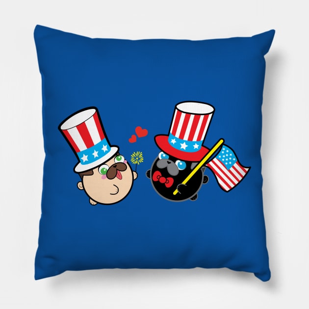 Poopy & Doopy - Independence Day Pillow by Poopy_And_Doopy