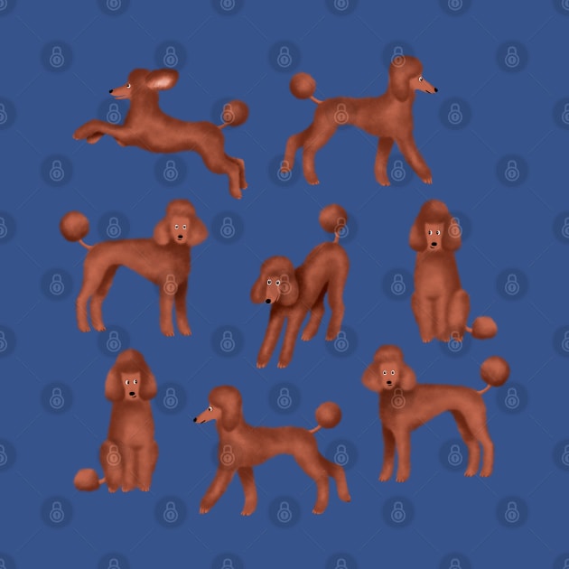 Chocolate Poodles by illucalliart