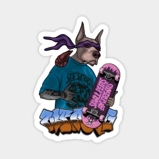 Crazy Dog Skater Magnet