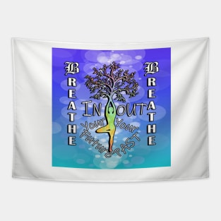 Yoga Graphic Design & Inspirational Quote Tapestry