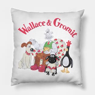 Wallace And Gromit Home Scene Grey Marl Pillow