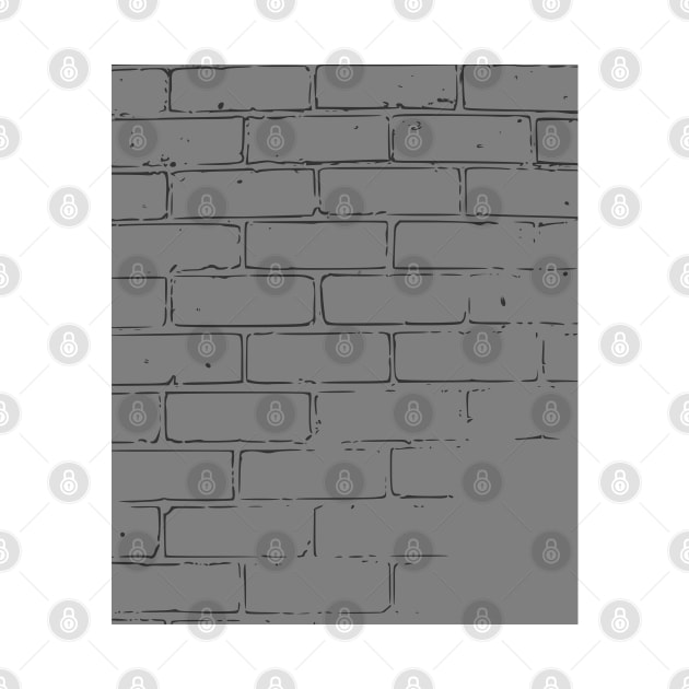 Grey Brick wall by Boo Face Designs