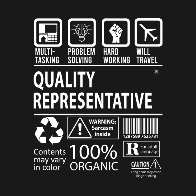 Quality Representative T Shirt - MultiTasking Certified Job Gift Item Tee by Aquastal