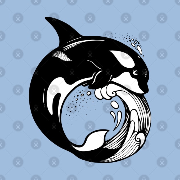 Orca Whale on the wave by Yulla
