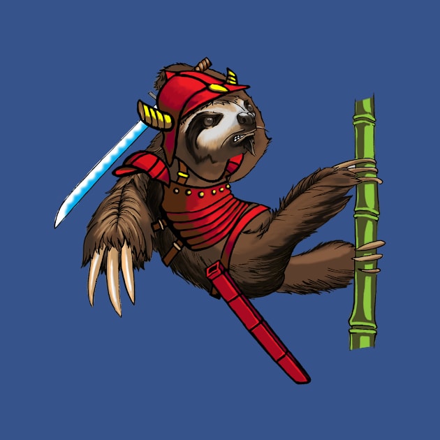 Sloth Samurai Graphic Art by ckandrus