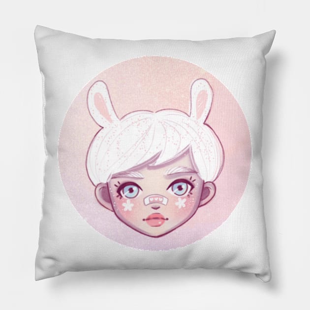 Bunny Girl 2 Pillow by Alina.soul.notes