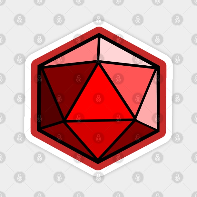 D20 Polyhedral Dice - Red Magnet by Crew