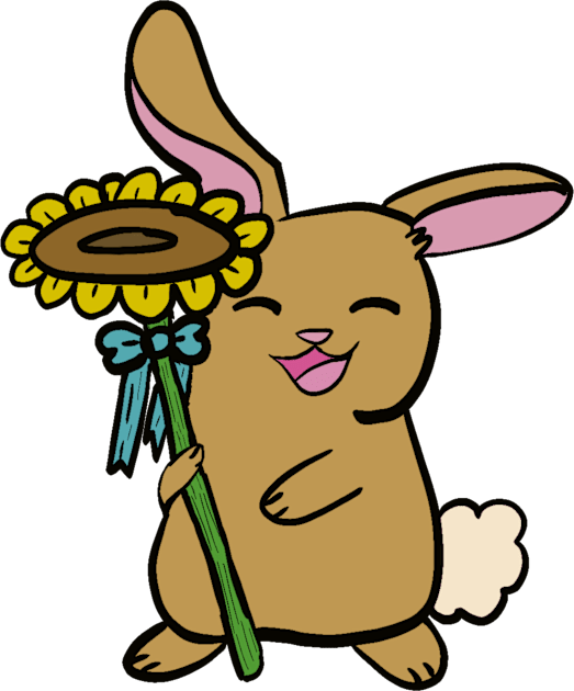 Bunny With Sunflower Kids T-Shirt by AmyMinori