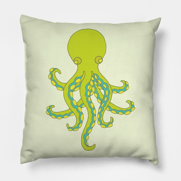 OCTOPUS GARDEN Green Undersea Ocean Creature Tentacles - UnBlink Studio by Jackie Tahara Pillow by UnBlink Studio by Jackie Tahara