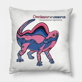 Omnisexuranosaurus - Omnisexual Pride Ouranosaurus W/Text Pillow