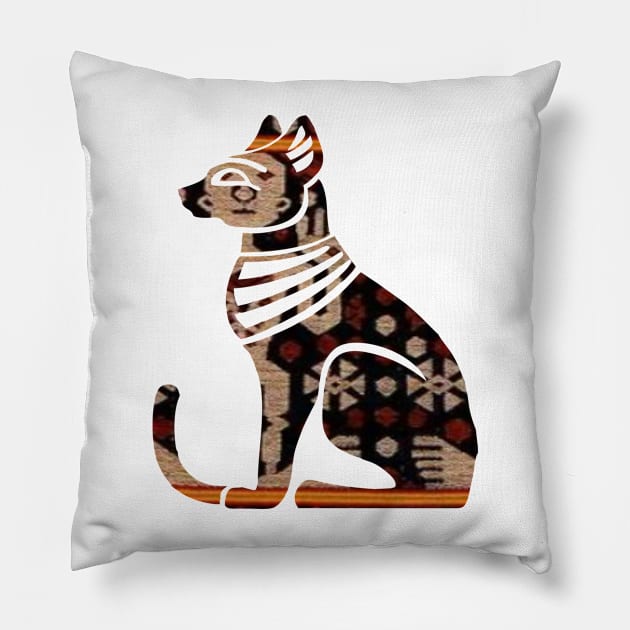 Ethnic Cat Pillow by Sqidea