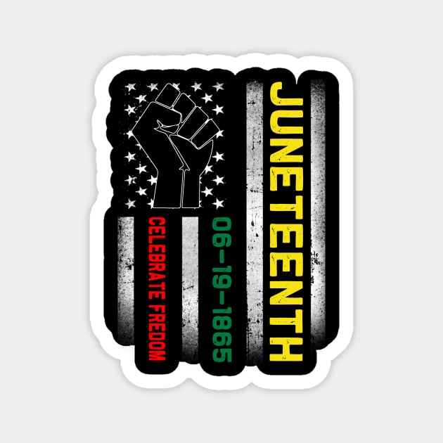 Juneteenth Celebrates Freedom Black African American Juneteenth Ancestors Black African American Flag Pride Magnet by David Darry