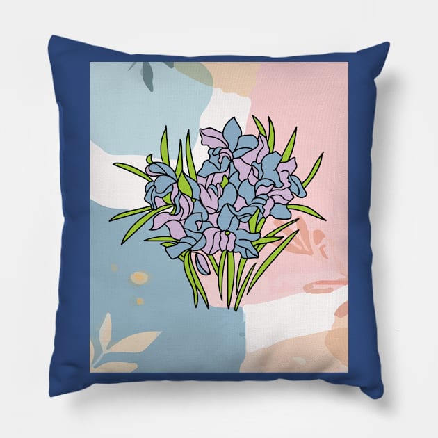 Vintage Flowers Orchids Colorful Pillow by flofin