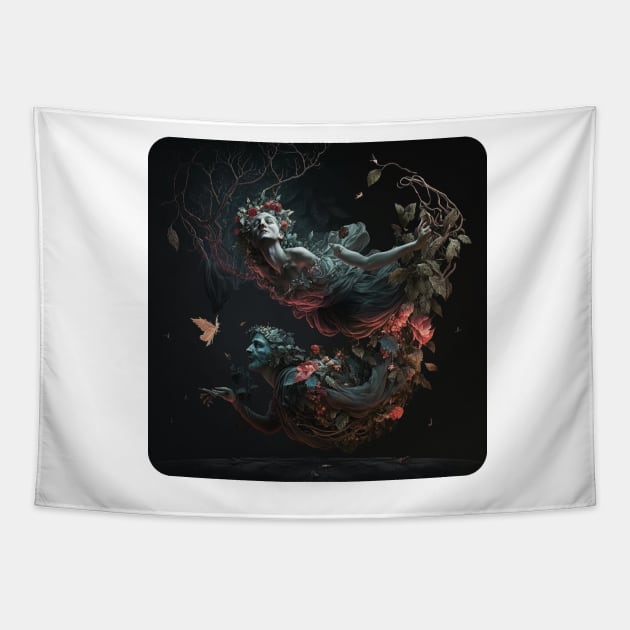 Persephone and Hades: An Epic Love Story Tapestry by gmnglx