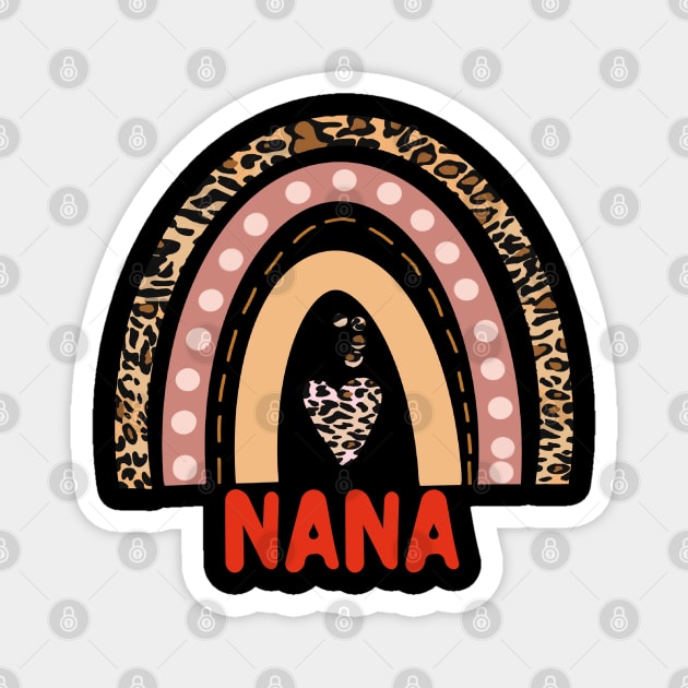 Nana Funny Gift Leopard Rainbow Design Magnet by The Little Store Of Magic