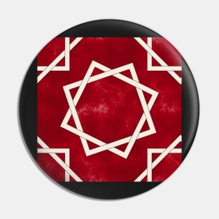 Octagrams on Red Clouds Pattern Pin