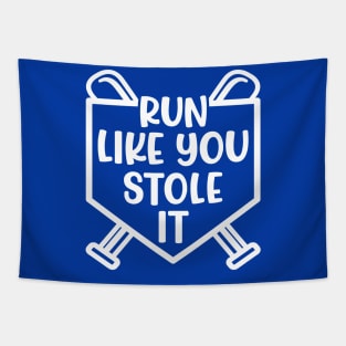 Run Like You Stole It Baseball Softball Funny Cute Tapestry