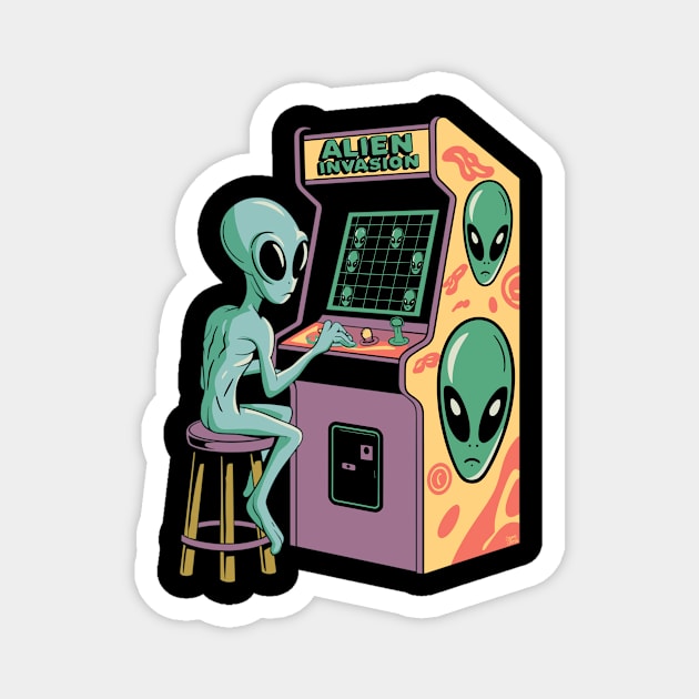 Alien Arcade Game Magnet by Cosmo Gazoo