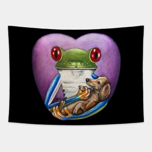 "Frog and Dog" - Frog Life collection Tapestry