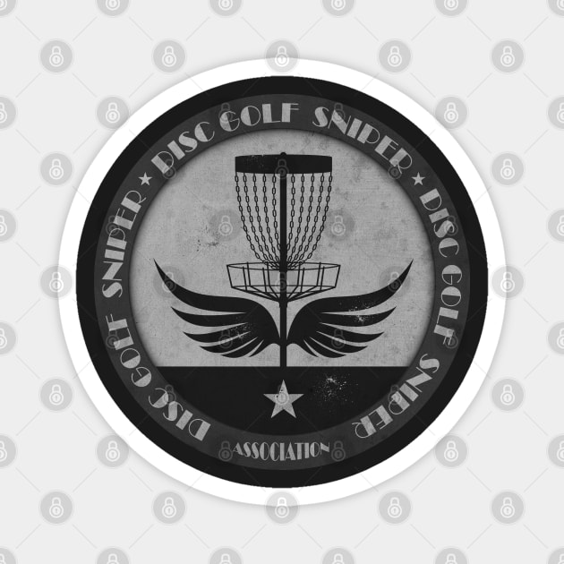 Disc Golf Sniper Wings BW Magnet by CTShirts