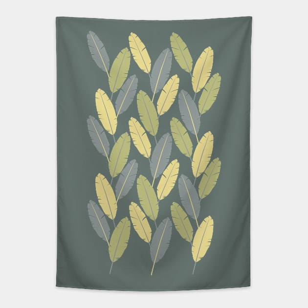 Banana leaves (Shades of yellow, green and gray) Tapestry by lents