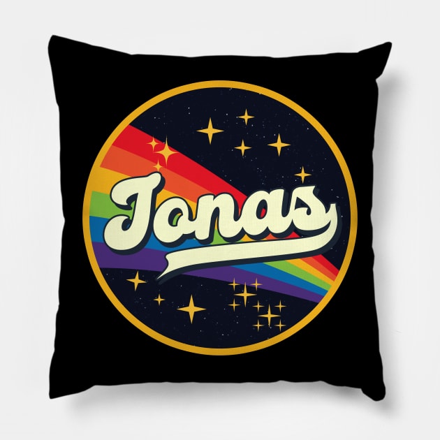 Jonas // Rainbow In Space Vintage Style Pillow by LMW Art