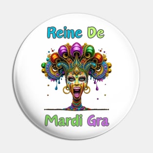 "Vintage Carnival Dreams: Mardi Gras Queen Bliss" - Cajun Party New Orleans Pin