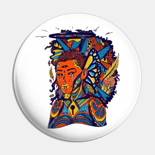 Orange Blue Jupiter Cries Pin