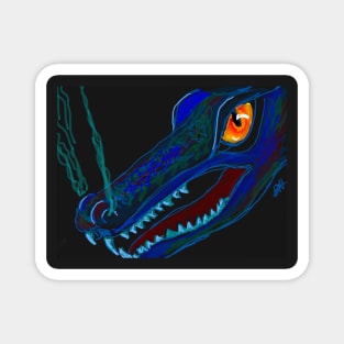 Blue Fiery Dragon! Magnet