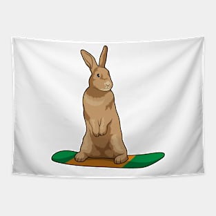 Rabbit as Snowboarder with Snowboard Tapestry