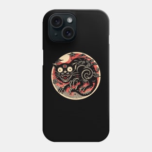 Black yokai cat monster Phone Case