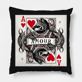 Bearcat Dragon Ace of Hearts Pillow