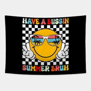 Have A Bussin Summer Bruh Groovy Teacher Last Day Of School Tapestry