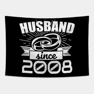 'Husband Since June 2008' Cute Anniversary Gift Tapestry