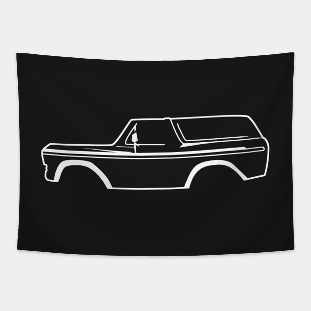 1978-1979 Ford Bronco Side White No Logo Tapestry by The OBS Apparel