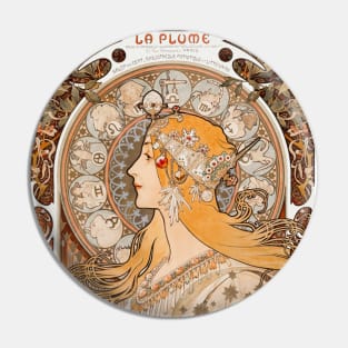 Zodiac La Plume Vintage Illustration Pin