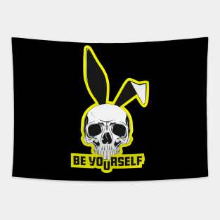 Be yourself bunny ears skull. Tapestry