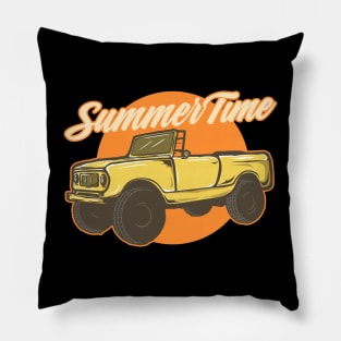 Summer Time Jeep Artwork Pillow