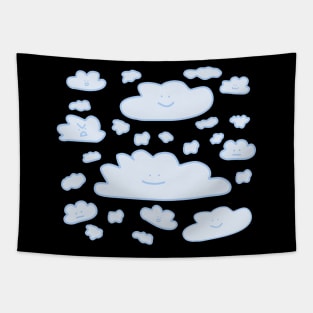 Cute Clouds, Pastel Blue Tapestry